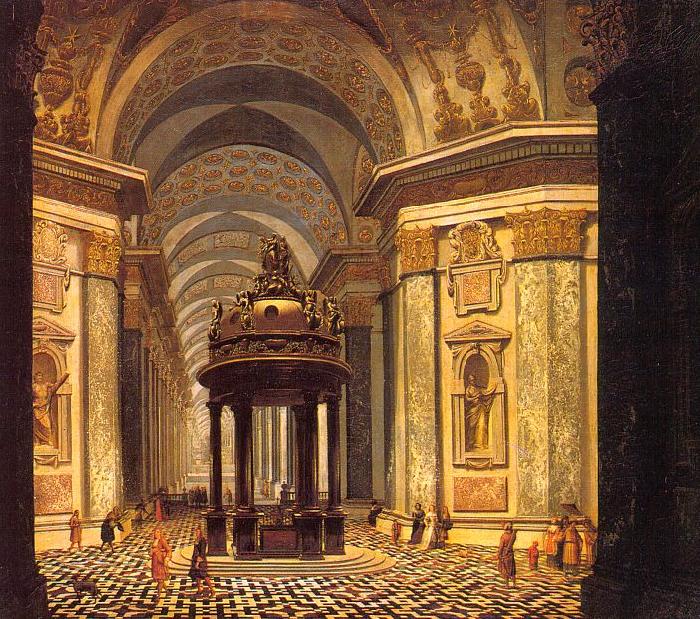 Wilhelm Schubert van Ehrenberg Church Interior oil painting picture